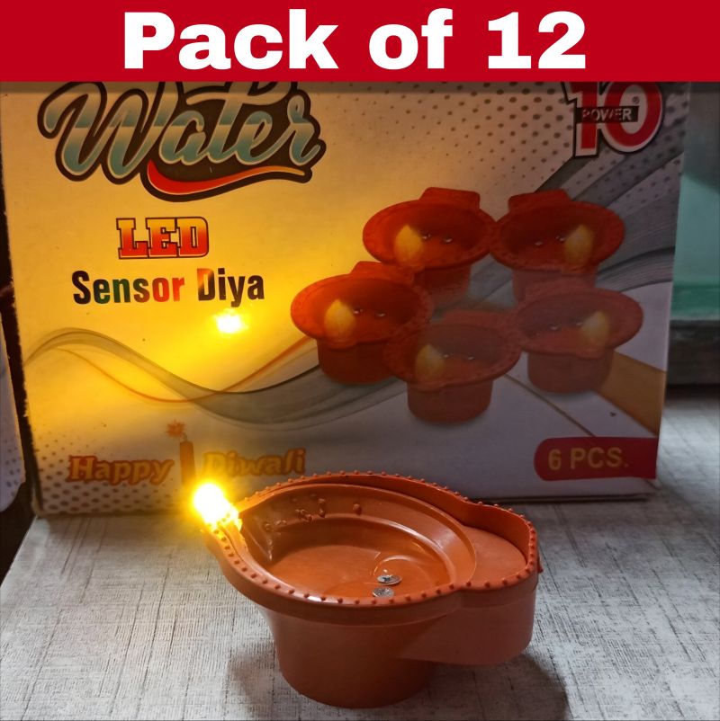 AquaGlow E-Diya – Smart Water Sensor Diyas (Pack of 12))
