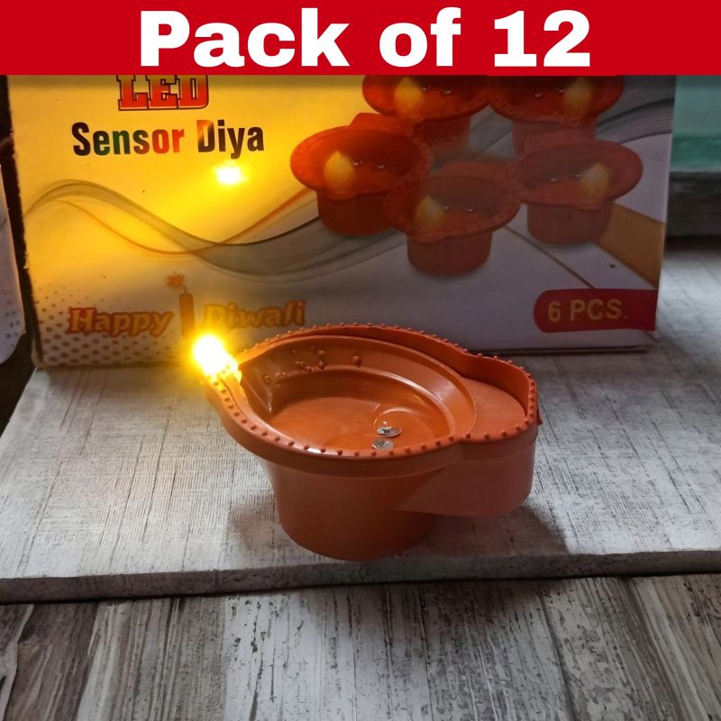 AquaGlow E-Diya – Smart Water Sensor Diyas (Pack of 12))