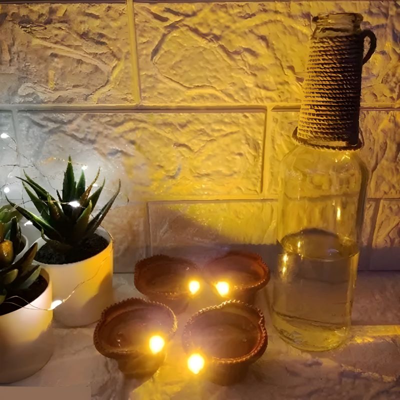 AquaGlow E-Diya – Smart Water Sensor Diyas (Pack of 24)